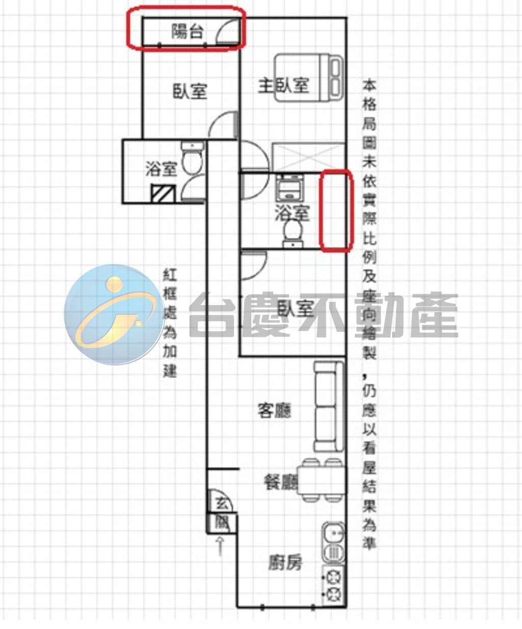 陽明市場~翻新正三房~公寓一樓~免爬梯｜物件照片1