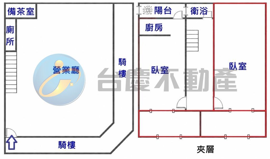 五福商圈 新崛江商圈三角窗店住1+夾｜物件照片1
