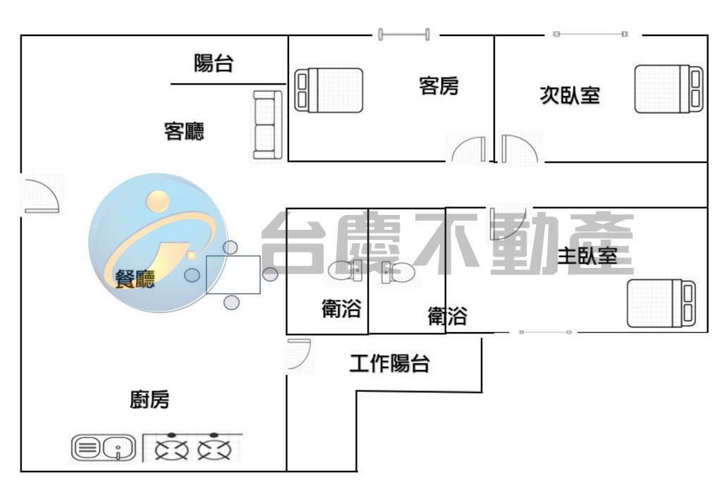 高雄鼓山區｜面公園鼓山前峰國宅西區｜電梯大樓・3房｜出售｜TC0509114｜物件照片1