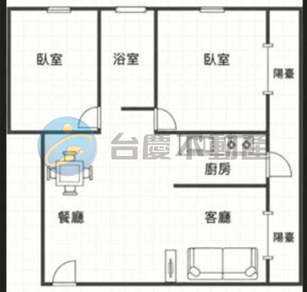 高雄苓雅區｜捷運信義國小站翻新優雅2房｜華廈｜590萬｜TC0520617｜物件照片1