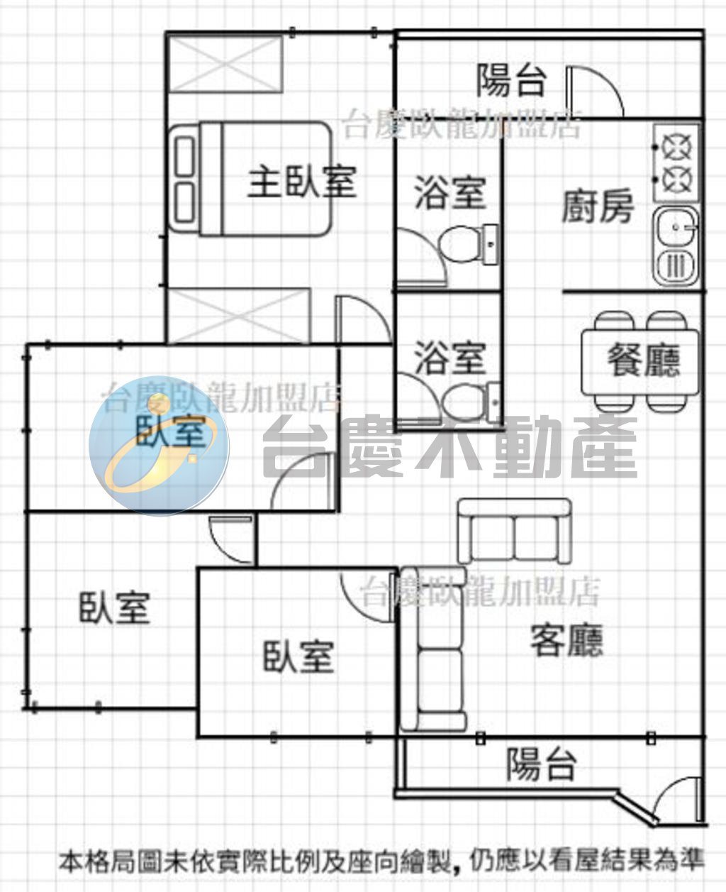 高雄楠梓區｜楠梓｛北國麗景｝邊間~陽台進出~正四房平車｜電梯大樓｜出售｜TC0488369｜物件照片1