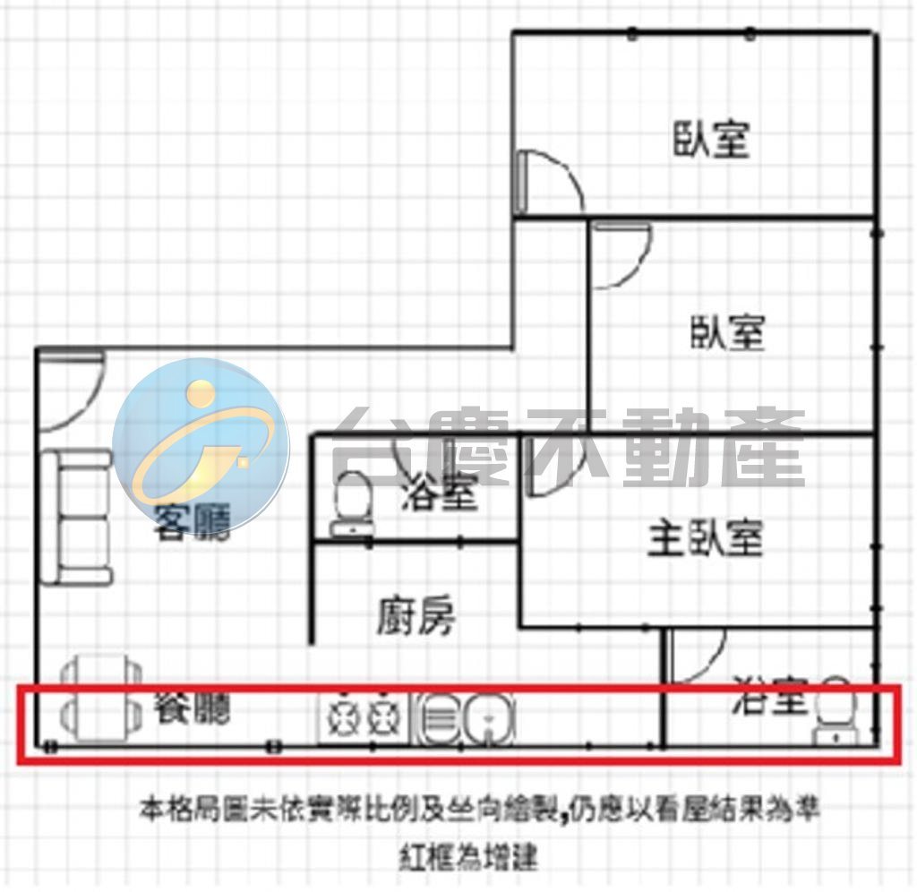 鹽埕區｜壽山*文武聖殿輕軌站*一樓大面寬翻新美寓｜公寓・3房｜出售｜TC0520581｜物件照片1