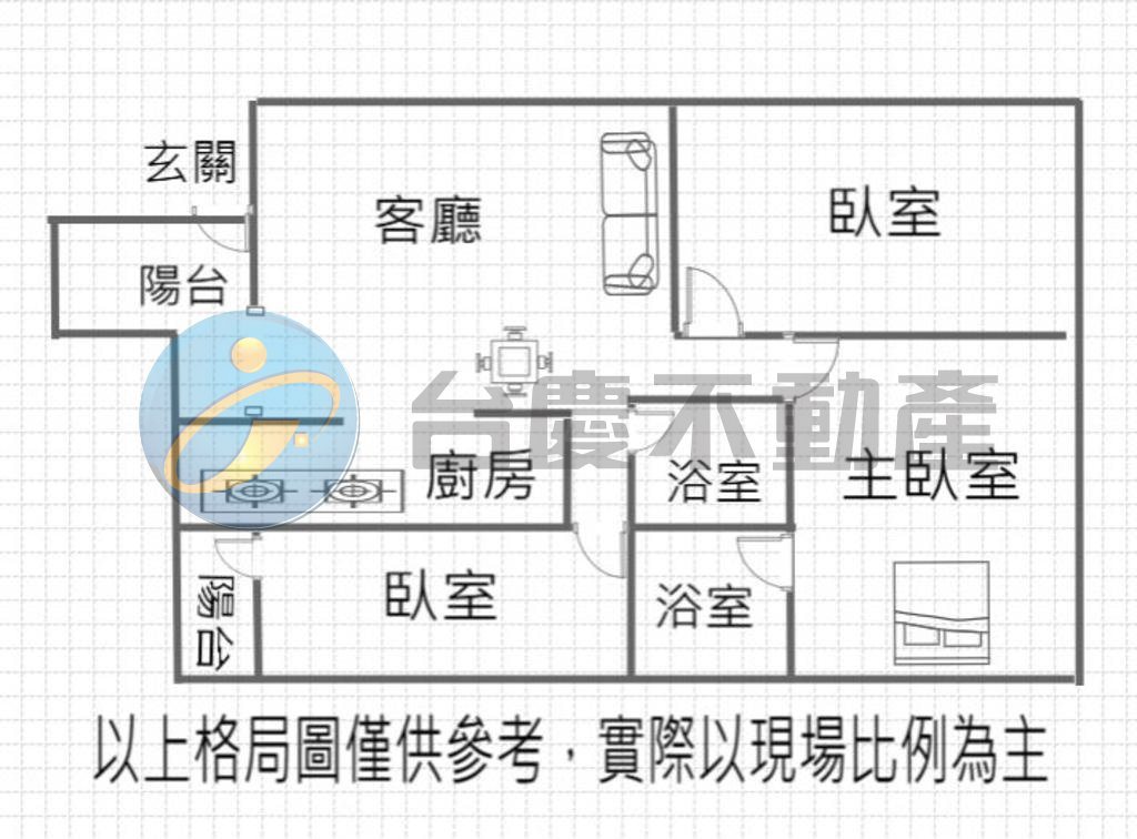 光華/英明商圈正和平二路上超大坪數三房+車位｜物件照片1