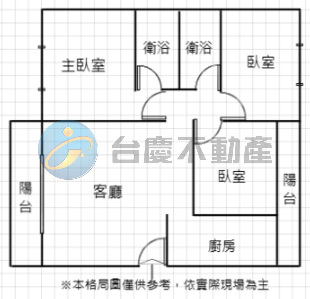 校園首排高樓層全新整理採光明亮三房｜物件照片1